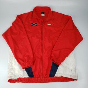 Vintage Nike Ole Miss Medium Full Zip Pullover Windbreaker Jacket Made in USA